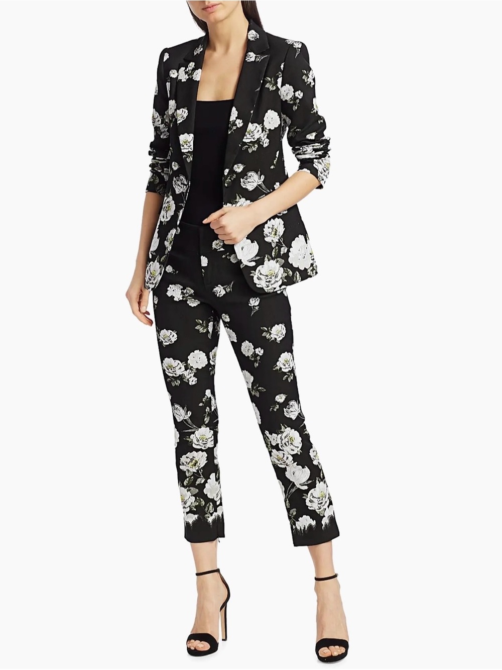 Alice + Olivia Macey Fitted Floral Pant Suit